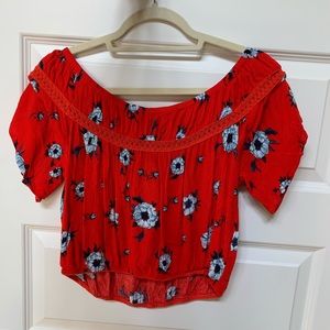 Off-the-Shoulder Red Top